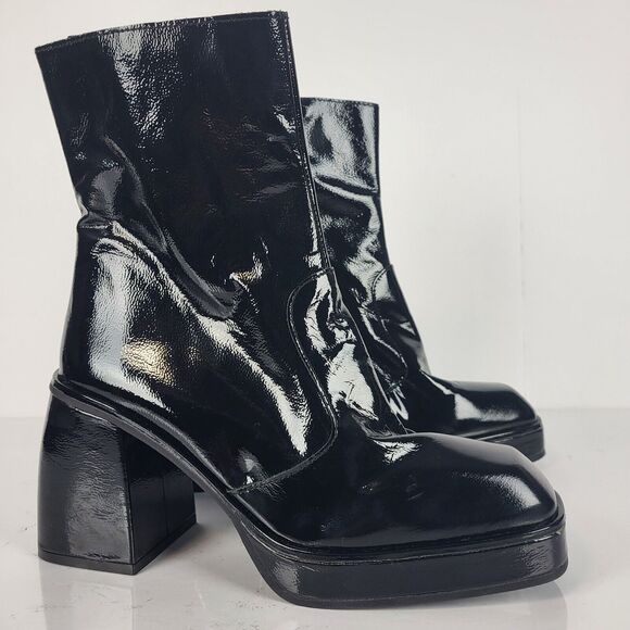 Free People Ruby Platform Boots Black Patent Leather wet look size 40 - Picture 7 of 14